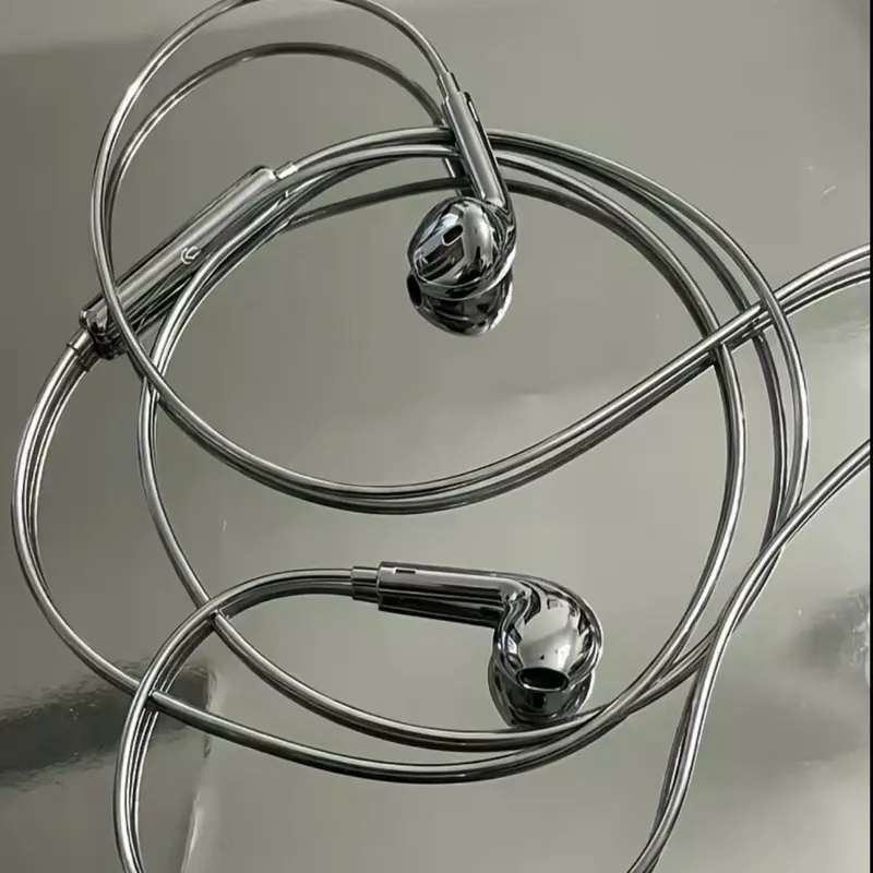 ChromeX Wired In-Ear Earbuds with Motor, Type-C Cabled Plug, Balanced Bass and Crisp Highs In Ear Earbuds Stylish Earbuds Instant Metallic