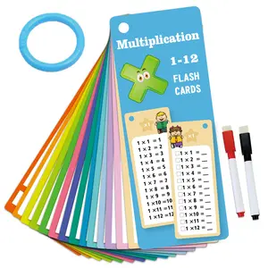 Math Addition Subtraction Multiplication Division Number Learning Cards, 15pcs/set Children's Erasable Reusable Math Teaching Aid, Ideal Educational Tool, Math Learning Tools