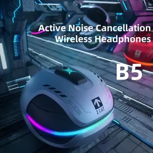 Zombie Cat QCWS-B5 TWS Wireless Bluetooth headphones ANC Active Noise Cancellation Sport Music Headset Gamer Trendy Hip Hop Headset