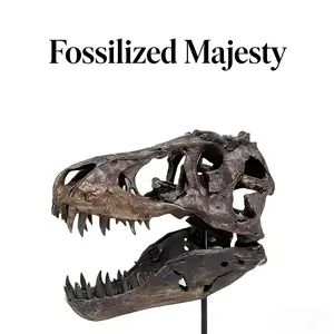 Weatherproof T-Rex Skeleton Statue Handmade Resin Dinosaur Decor with Realistic Bone Texture for Indoor or Outdoor Use No Power Required