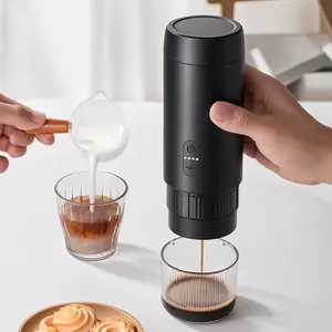 「Buy 1 Get 14 Piece 」Portable Espresso Machine Cordless Coffee Maker 20Bar Pressure Anti-Dry Burn Fit for Ground Coffee/NS/DG Capsules for Camping Hiking RV Home Office