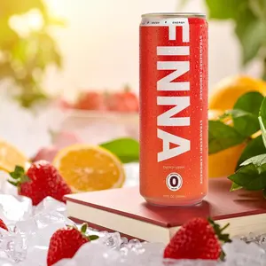 FINNA Strawberry Lemonade Energy Drink - Lightly Carbonated, 13 Total Ingredients, No Sugars, Less Preservatives