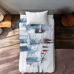 360 stand Urban Print Microfiber Duvet Cover - Twin Extra Long, Breathable, Durable, Machine Washable Bedding Linen with Microfiber Cloth for Modern Home Textiles & Soft Furnishings Decoration, Extra-Long Duvet Covers
