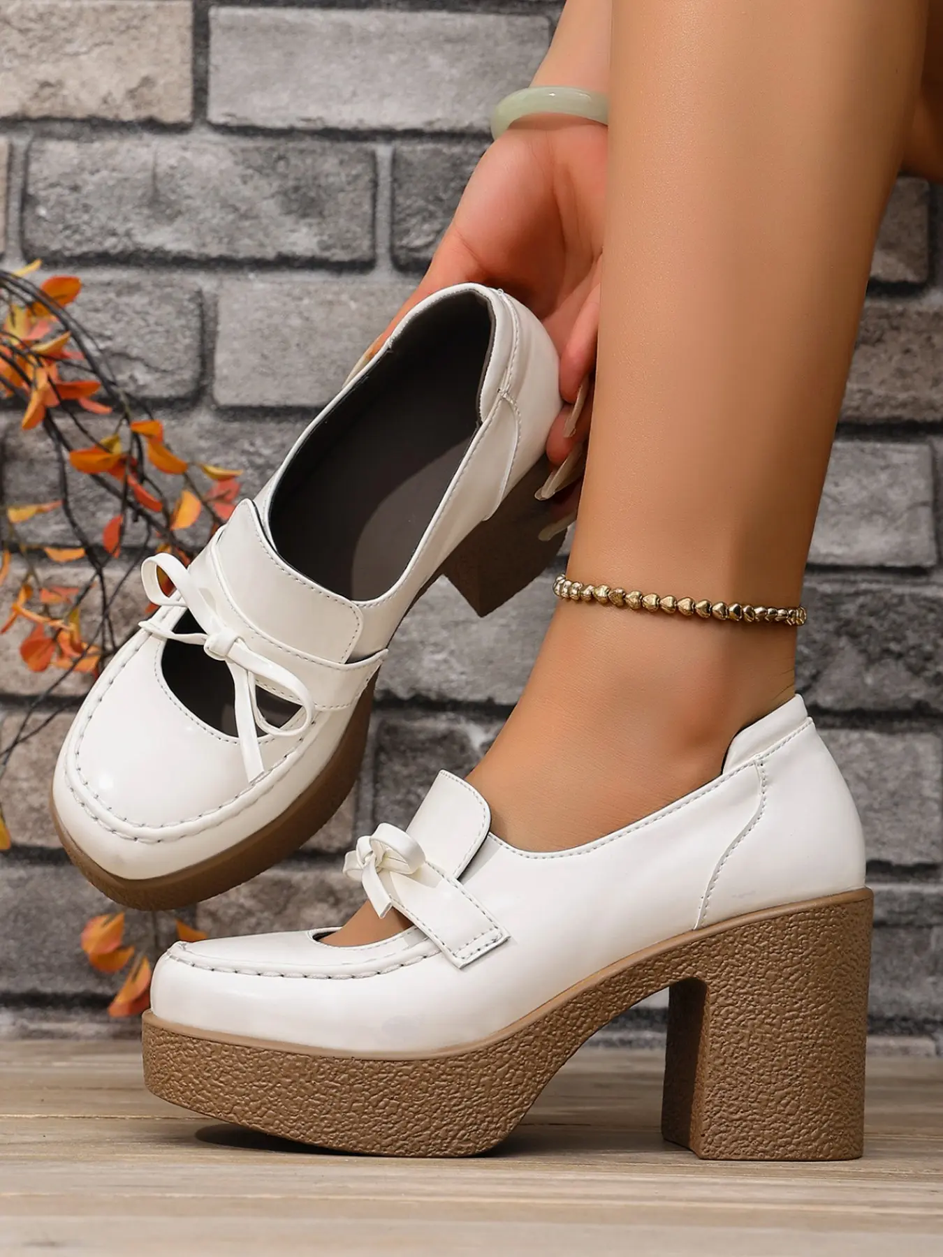 Women's Shiny Classy Stylish Classic Mary Jane Chunky High Heels, Vintage College Style Waterproof Platform Shoes, Elegant Single Party Shoe for Women, Platform Mary Janes, Fashion Shoes