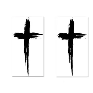 2 Pcs Black Herbal Cross Arm Tattoo Stickers,Men And Women Effect is Vivid of Temporary Tattoos Fake Tattoos for the Beach or Pool,Rave Parties,Nightclubs,School Party,Holiday,Body Temporary Tattoos