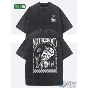 230G washed T-shirt with fashionable pattern design at the front and back, made of high-quality wax printed, machine washable, suitable for both men and women, with a certain thickness for summer T-shirts, outdoor leisure, and holiday gifts.