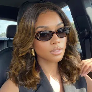 UNice 7x5 Bye Bye Slip Lace Balayage Highlights Body Wave Bob Wig with Invisi Drawstring Glueless Human Hair Wigs