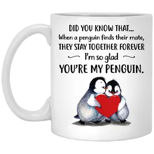 CubeBik Did You Know That When a Penguin Find Their Mate Bestfriend Ceramic Coffee Mug - Beer Stein - Water Bottle