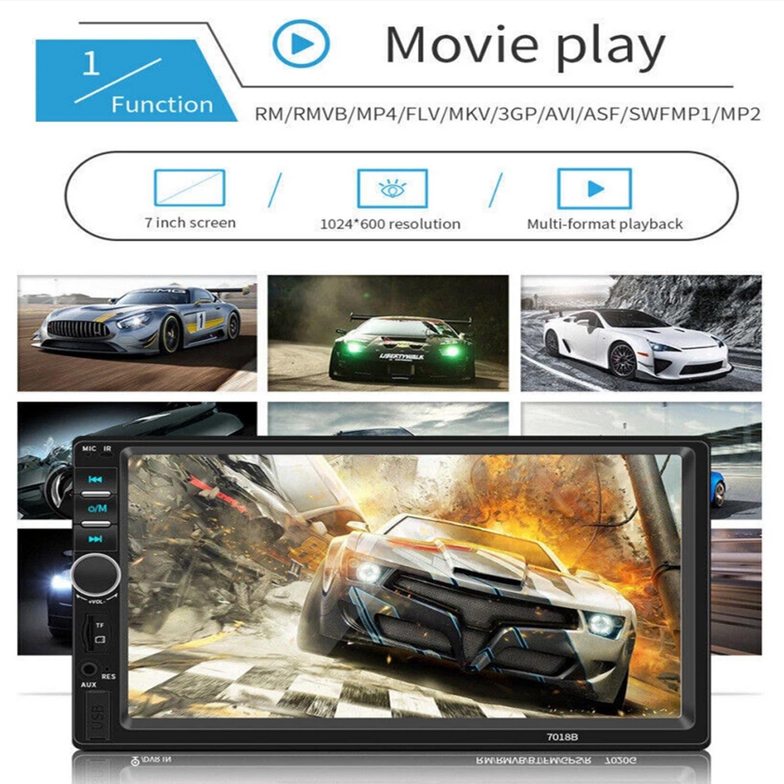 7" Double 2DIN Car Stereo Radio MP5 Player Touch Screen Bluetooth USB AUX TF For Apple & Android 7" Double 2DIN Car Stereo Radio MP5 Player Touch Screen Bluetooth USB AUX TF For Apple & Android