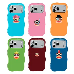 Colorful Funny Paul Frank Phone Case New Wave Shape Glossy Phone Case For IPhone 17-12, Pro Max, Pro Plus Safety Two-In-One Case
