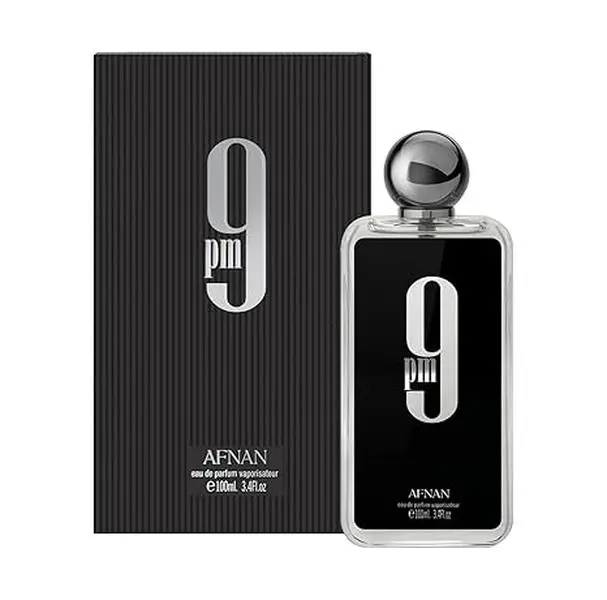 Afnan 9 PM Eau de Parfum (EDP) for Men, 100ml/3.4 oz Bottle, Long-Lasting Evening Fragrance Cologne with Warm Vanilla, Amber, Fresh & Spicy Notes, Signature Scent, Fruity, Alcohol Base, Single Item, Smelling Good, Good Smelling Man, Contains Alcohol