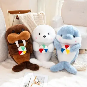 1pc Cute Marine Animals: Seal, Dolphin, Walrus Plush Toy - Soft Polyester Stuffed Animal Doll, Ideal Gift for Youngsters, Playful Animal Design, Soft Texture, Perfect for Room Decoration, Playful Animal Design|Soft Texture