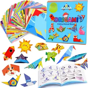 Origami Kit for  Ages 5-8 8-12, with Guiding Book, 98 Sheets Paper with  Patterns, DIY Art and Craft Projects, Beginners 's Day  Boy Girl