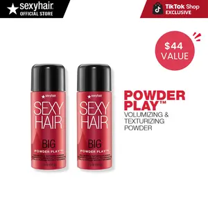 SexyHair Big Powder Play Volumizing & Texturizing Powder Bundle| Root Lift for Medium to Coarse Hair | No White Residue| Unisex Hair Volume Powder | Up to 72 Hour Humidity Resistance | All Hair Types | Fragrance-Free & Talc-Free