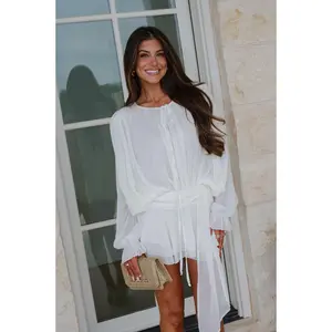 Chiffon Mini Dress-Ivory// PETITE