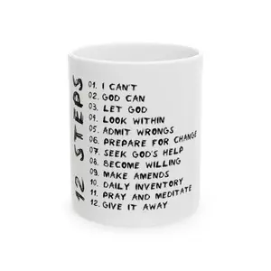12 steps AA Ceramic Mug, (11oz, 15oz)