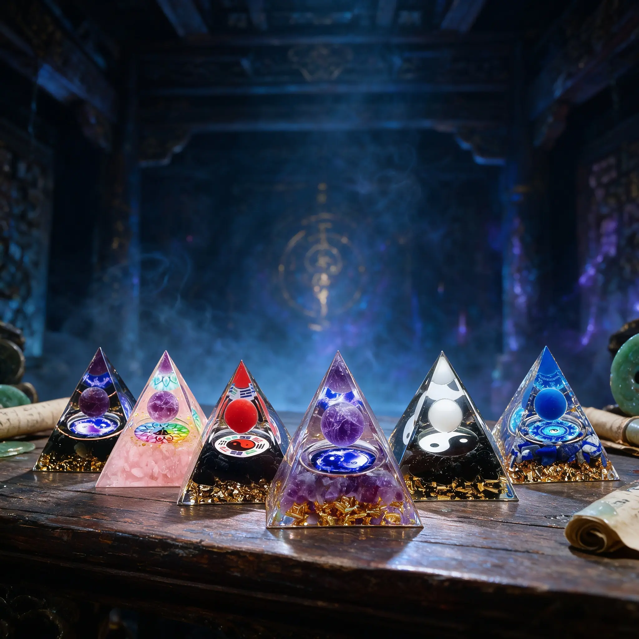 Multi-Color Crystal Energy Tower