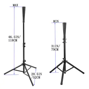 Easy to store, can freely change the height of the baseball and softball batter trainer, baseball practice T seat T rack batter