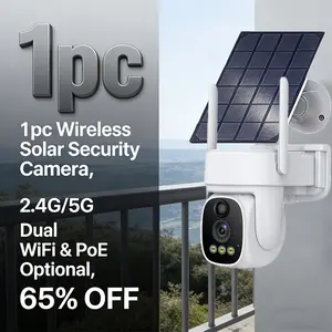 Solar-powered smart anti-theft camera, 4.0million pixel HD, IP65 waterproof, AI device self-diagnosis, PIR sensor, automatic tracking, color night vision, two-way communication, 24-hour continuous recording, cloud/SD card storage