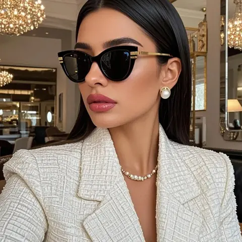 Women's Retro Cat Eye Small Frame Fashion Trendy Vintage Sunglasses, Classic Style, Outdoor Travel, Beach Vacation, Casual Daily Wear