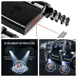 4 Pack Buick Logo Car Door LED Welcome Projection Lights, Fits Buick Encore/enclave/cruze/veloz Series, Plug & Play, No Drilling Required, Waterproof, Car Decorative Light