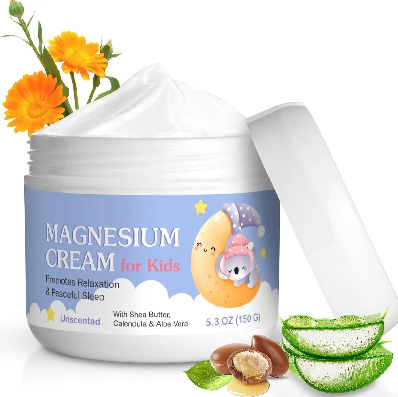 Magnesium Cream for Kids, 5.3 Fl Oz Magnesium Lotion for Sleep, Topical Body Lotion Apply to Feet, Legs, Arms or Joint, Easy to Absorb
