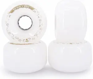 BTFL Light-Up Indoor/Outdoor Wheels 80A 62 MM White Glow Wheel Set with Magnetic Friction Spacers for Roller Skates