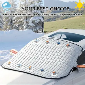 48''X64'' Car Windshield Snow Cover Sun Shade Winter Dust Rain Ice Frost Guard Protector Durable Design for Winter Weather Protection & Summer Sunshade