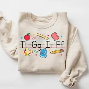 TGIF Teacher Sweatshirt, School Elementary Crewneck, Teacher Appreciation Gift, Kindergarten Teacher Top, First Grade Teacher Shirt