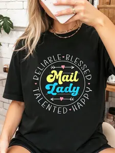 100% Cotton Mail Lady Postal Worker T-Shirt graphic shirt women