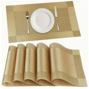 10 Pcs PVC Square Dinner Placemats, Multiple Styles Available, Nordic Western Dining Mats, Insulated Simple Design, Suitable for Coffee Table, Home Use