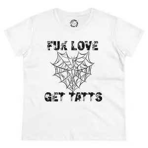 FUK LOVE Women's Midweight Cotton Tee, tattoo tee, graphic design, tattoo lifestyle.