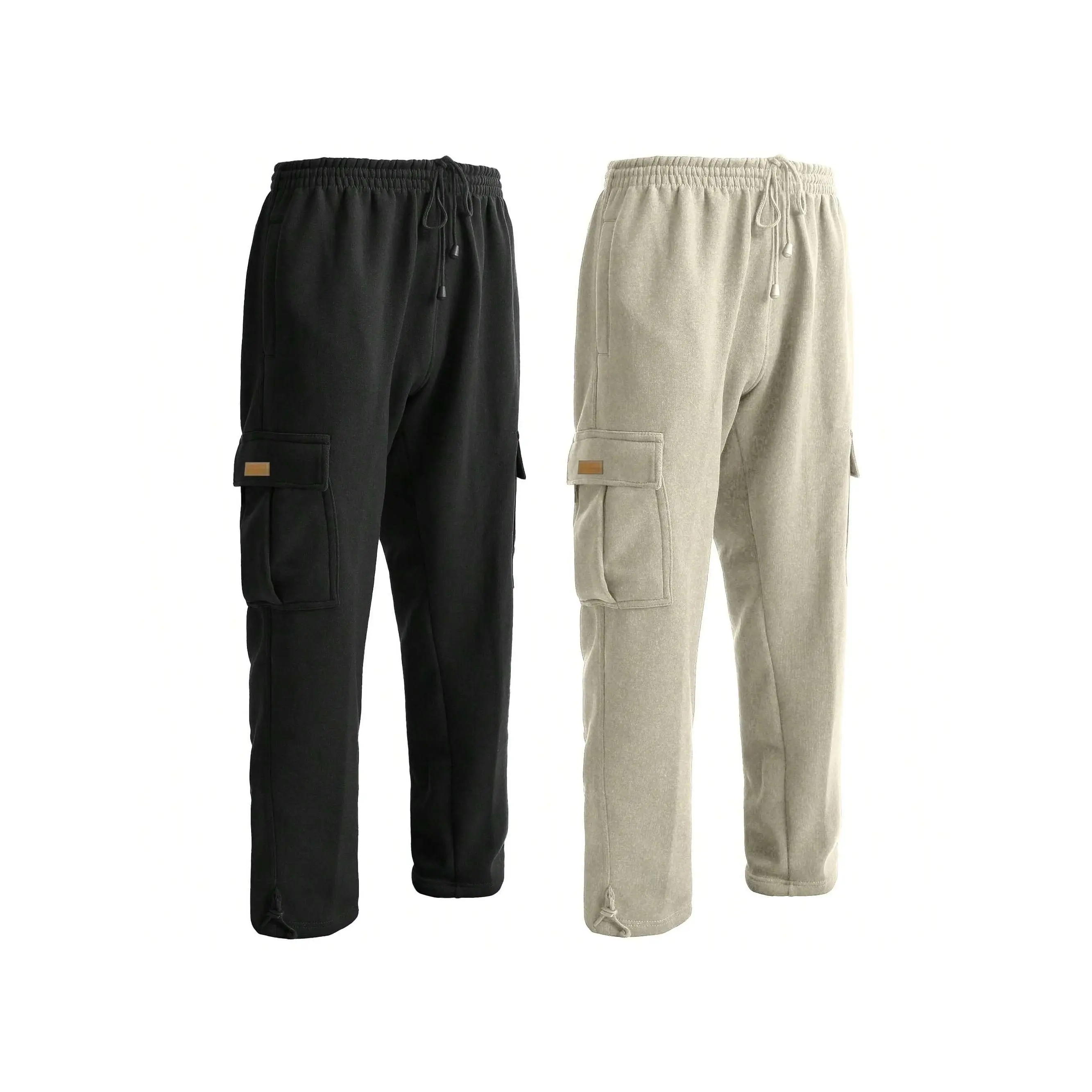 2-Piece Men's Winter Warm Fleece-Lined Cargo Pants – Comfortable, Durable Outdoor Pants With Functional Pockets, Perfect For Casual Wear, Hiking, And Travel, Big & Tall Sizes Available, Cozy Thermal Cargo Pants For Cold Weather, Stylish Mens Winter Pants,