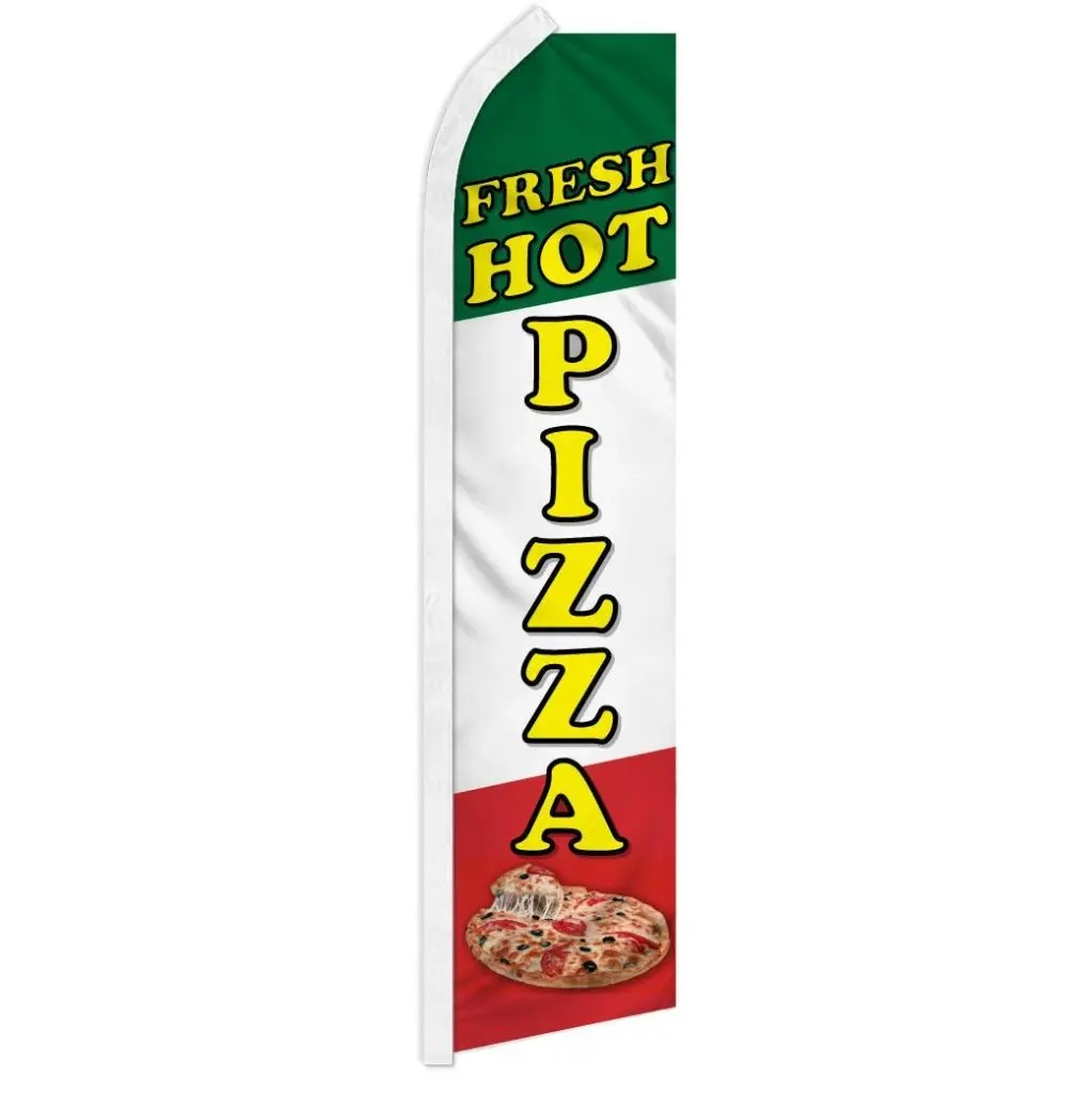 Fresh Hot Pizza Themed Polyester Banner, Wind-Resistant Festive & Party Backdrop for Home Decor, Banners, Decoration, Yard Sign Banner