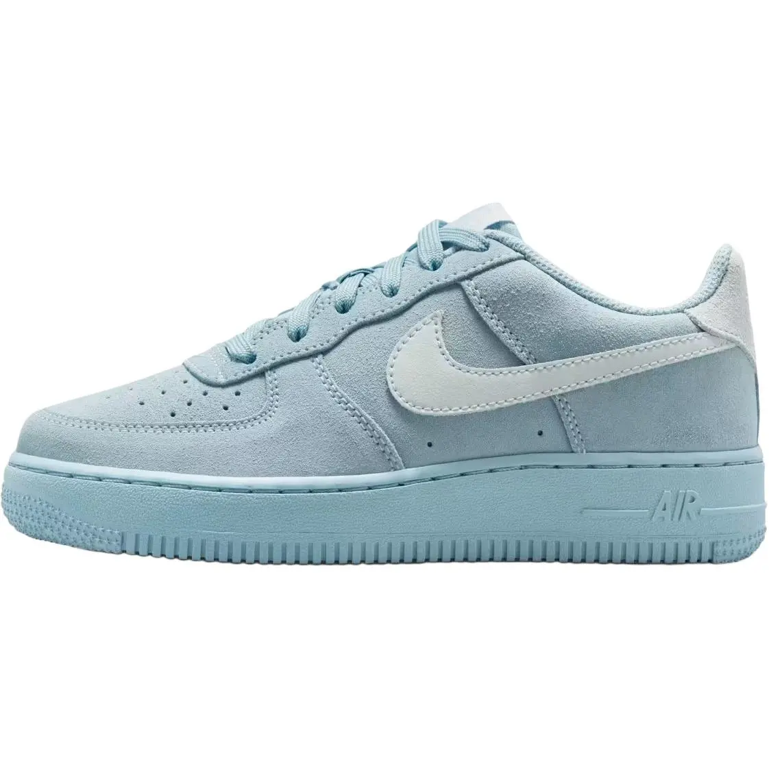 NIKE Air Force 1 LV8 Classic Blue Suede Leather Youth Casual Wear Sneakers - Durable Sole, Everyday Sneaks, True Size Note (Runs Large) for School Use