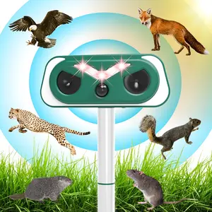 Solar Sound Wave Animal Repeller for Outdoor Use, Electronic Pest Repellent, Home Pest Control, Deters Small Wild Animals, Non-Battery Operated, Ideal for Garden & Yard Protection