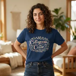 Cottagecore Cutie T-shirt | Floral Wreath Typography Cottagecore Shirt