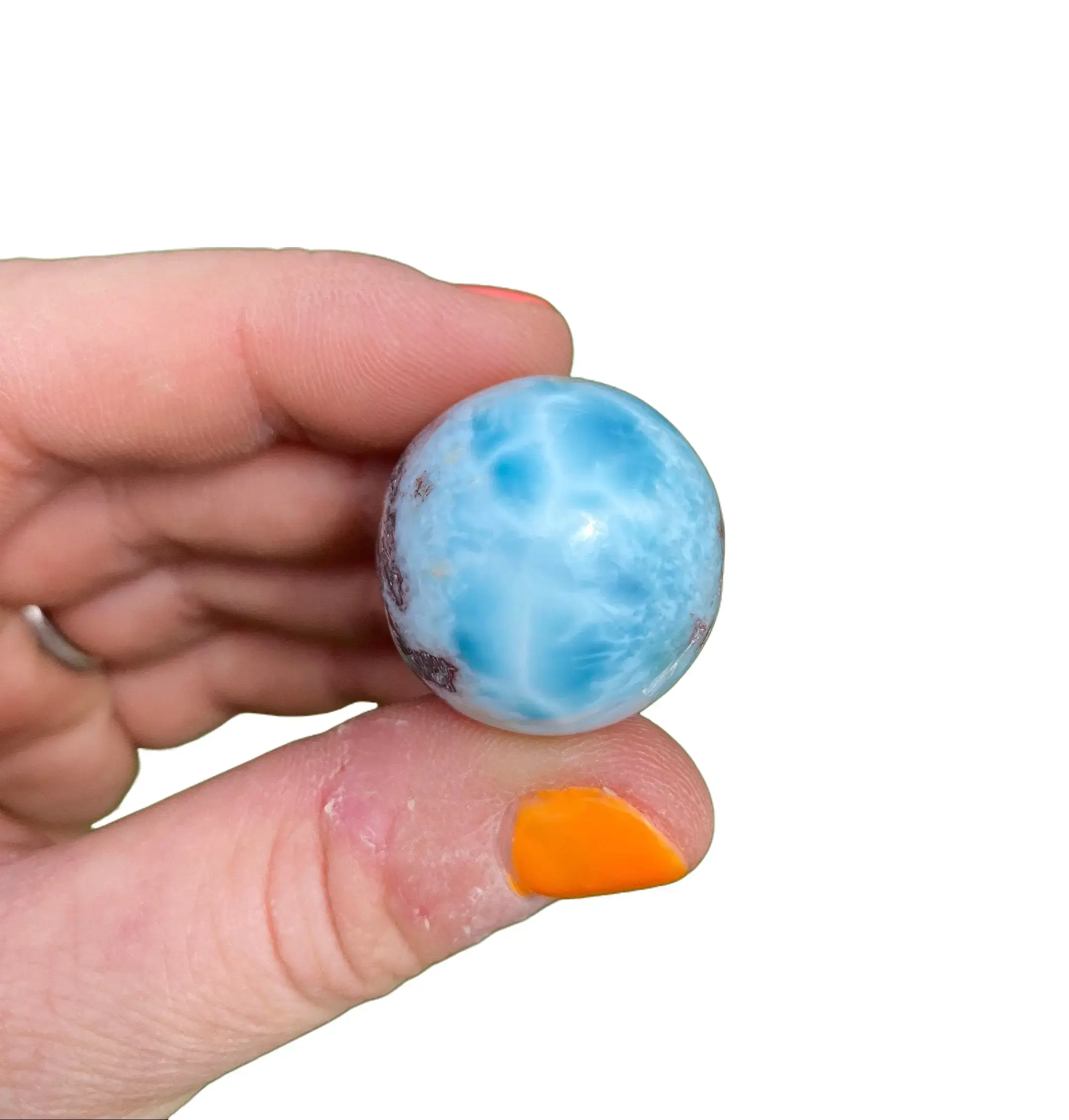 New Moon Beginnings Larimar Sphere - Polished Stone, Natural Color