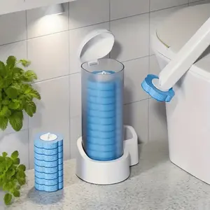 Disposable toilet brush, disposable toilet cleaner, extension handle for toilet inner tank cleaner, bathroom cleaning supplies (containing 18/36 replacement brush heads) household items