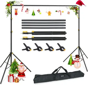 Lincostore Backdrop Stand Kit 10x6.5ft Photography Studio Photo Background System with Bag for Green Screen Muslin, 4171