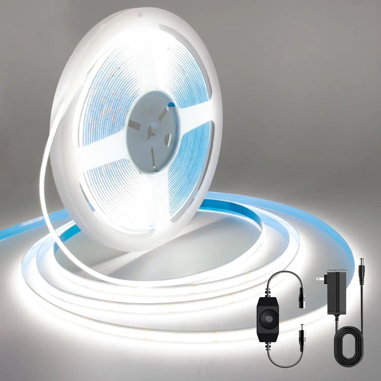 24V Flexible COB LED Strip Lights 32.8ft, Dimmable 6000K Daylight White COB LED Tape Light, Uniform Lighting for TV Backlight, Bedroom, Kitchen Cabinet & Closet
