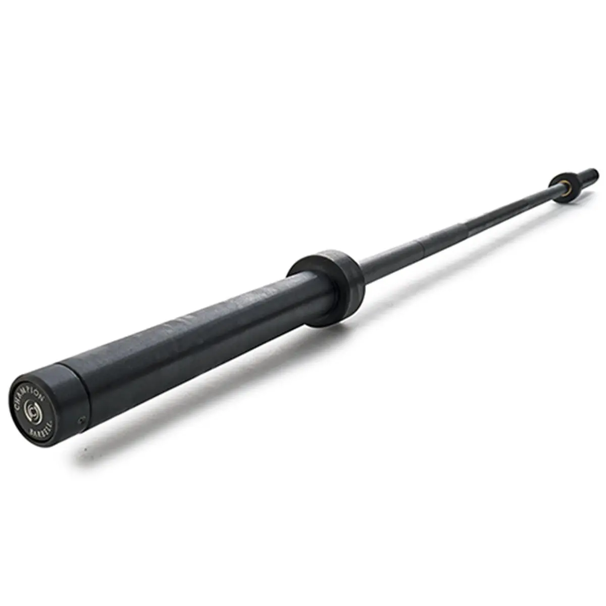 CHAMPION Olympic Power Barbell - 47 lb, 28.5 mm High-Tensile Steel Bar with 1500 lbs Capacity, Black Oxide Finish and Bronze Bushings for Smooth Sleeve Rotation