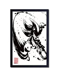 Sonic™: Sonic - Inked Shadow Gel-Coated Framed Print (11x17)