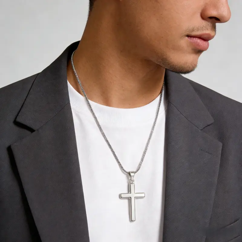 To My Dad Inspirational Cross Necklace, Father’s Day Gift for Dad , Timeless Cross Pendant with Message Card, Meaningful Jewelry Gift for Men