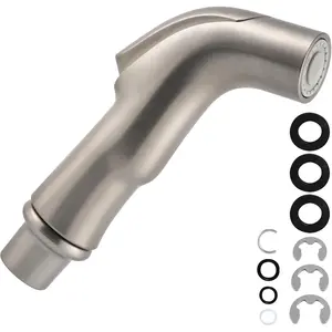 Universal Sink Sprayer Attachment for Faucet, Kitchen Side Sprayer  Compatible with Delta, Moen, Kohler and Other OEM Brands Pull Out  , Nozzle  Only, Brushed Nickel
