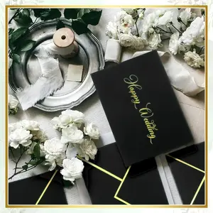 20pcs Golden Border Printed Envelopes - Perfect for Wedding, Engagement, Valentine's Day, Thanksgiving, Christmas, and More - Self-Sealing, Paper Material