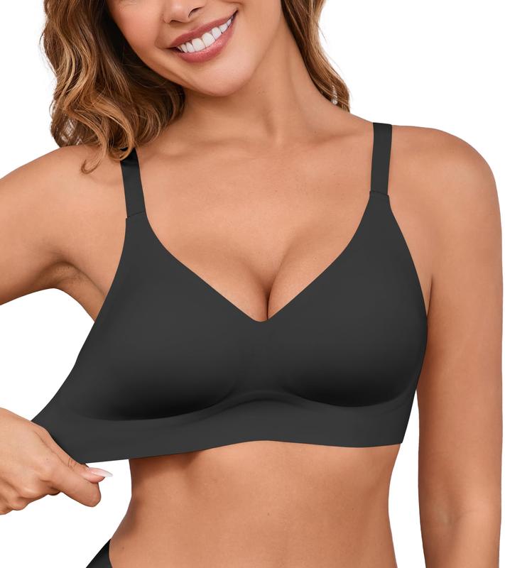 DEANGELMON V Neck Bra Padded Seamless Adjustable Straps...