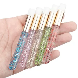 5pcs/pack  mix color Crystal Rod Nose Cleaning Brush Soft Cleaning Mousse Brush with Acrylic Handle Multi-color Crystal lash Brush Cleansing Gentle Gentle Gentle