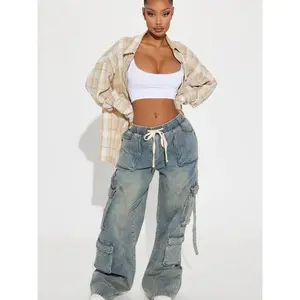 Met My Match Baggy Cargo Jeans - Vintage Wash GARMENTARY Met My Match Baggy Cargo Jeans - Vintage Wash GARMENTARY