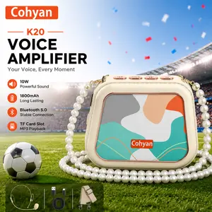 COHYAN K20 Portable Bluetooth Wired Audio Voice Amplifier with Headset Microphone and Speaker, Mini Bag Design, for Teachers, Classroom Use outdoorfun